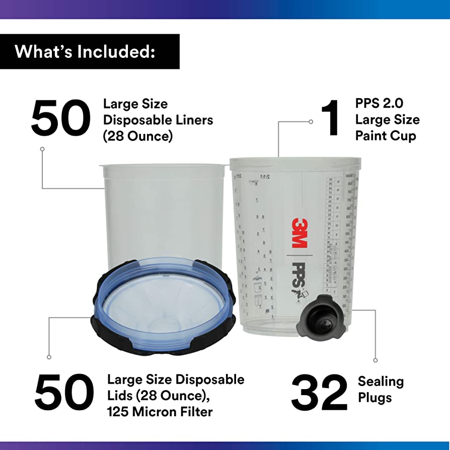 3M PPS 2.0 Lids & Liners 28oz