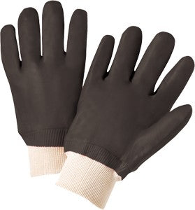 Large Black PVC Coated Gloves