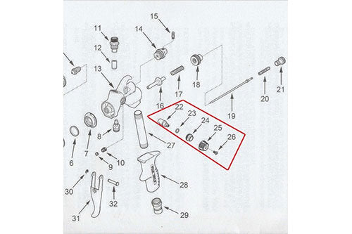 Fuji T-70 Pattern Control Knob Assembly